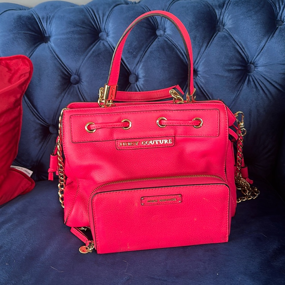 Juicy Couture bag and wallet in hot pink leather